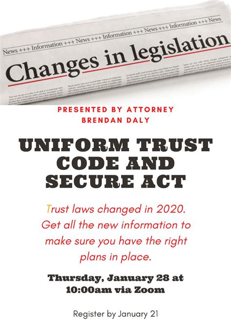 Jan 28 What You Need To Know About The Uniform Trust Code And Secure