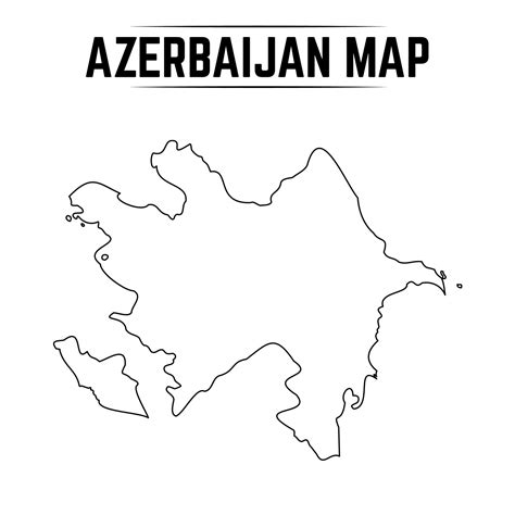 Outline Simple Map Of Azerbaijan 3087775 Vector Art At Vecteezy