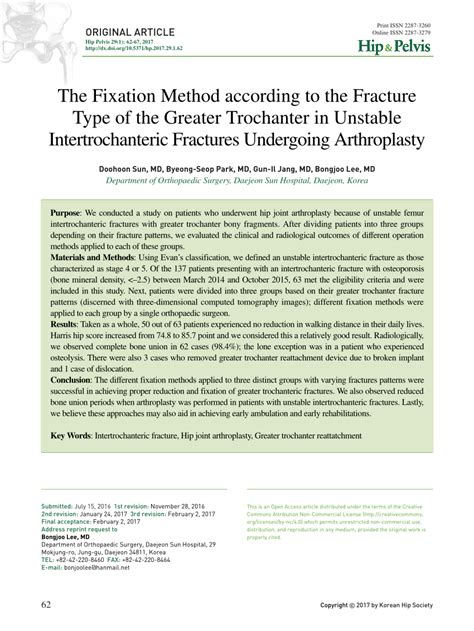 Pdf The Fixation Method According To The Fracture Type Of The Greater