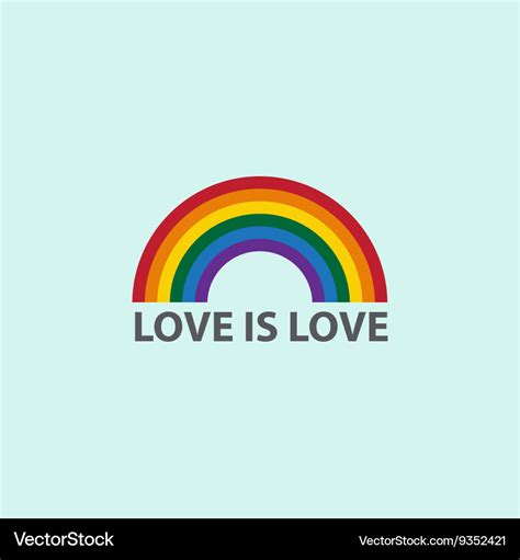 Rainbow Icon With Word Love Is Lovelgbt Support Sy