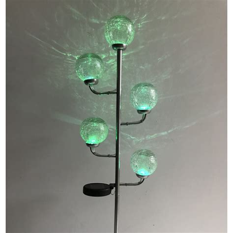 Solar Colour Changing Crackle Ball Stake Light