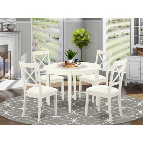Bost5 Lwh Lc 5 Pc Small Kitchen Table Set Round Kitchen Table And 4