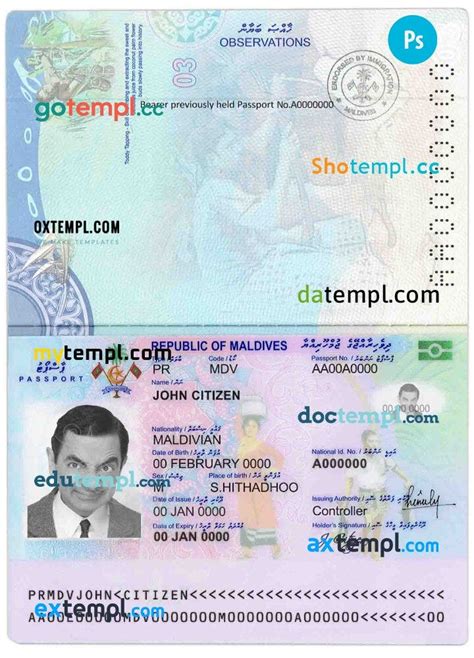 Maldives Passport Psd Download Template By Intempl Passports Sep