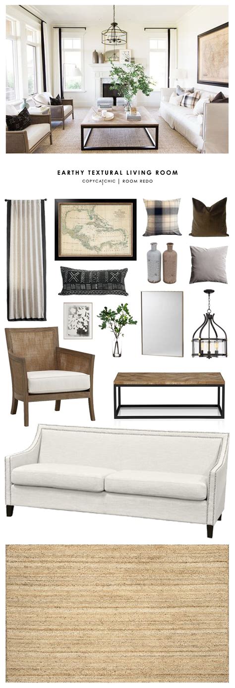 Copy Cat Chic Room Redo Earthy Textural Living Room Copy Cat Chic