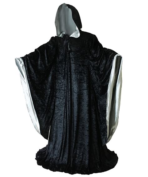 Wizard Black Velvet Robe With Hood Sleeves Fashion Costume Etsy
