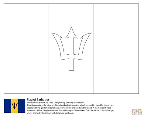 Flag Of Barbados Coloring Page Free Printable Coloring Pages