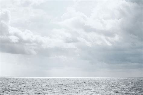 Hd Wallpaper Landscape Photo Of Ocean Under Cloudy Sky Clouds Gray