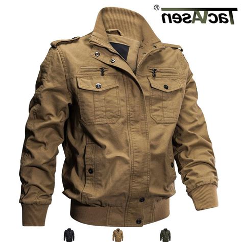 Tacvasen Mens Military Cargo Jacket Cotton Coats Ma 1