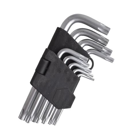 9 Piece Chrome Vanadium Steel Quality Torx Hex Key Wrench Set T10 T50