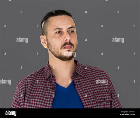 Caucasian Man Candid Facial Hair Stock Photo Alamy