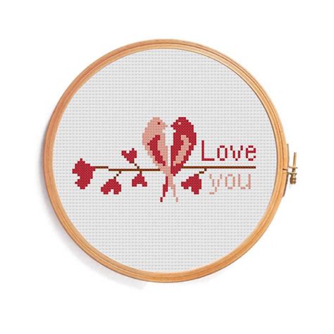 Love Birds Love You Cross Stitch Pattern T For