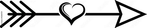 Valentine Arrow With Heart Love Arrow Svg Vector Cut File For Cricut And Silhouette Stock