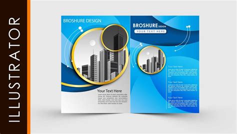 Free Download Adobe Illustrator Template Brochure Two Fold Regarding
