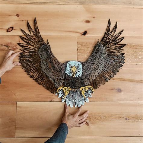 D Metal Bald Eagle Wall Art Eagle Gifts Metal Eagle Sign Etsy