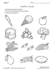 What are some qualities of a typical north american diet? Healthy Foods Worksheet for Kindergarten - 2nd Grade ...