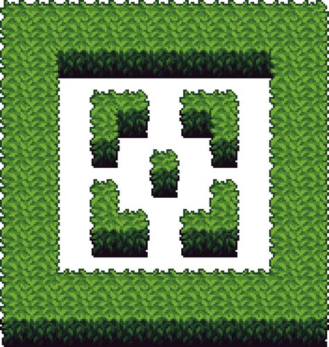 A Mazing Tileset 1 Hedge By Pixiatrist