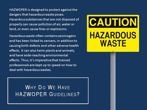 Hazwoper Stands For Hazardous Waste Operations And Emergency Response