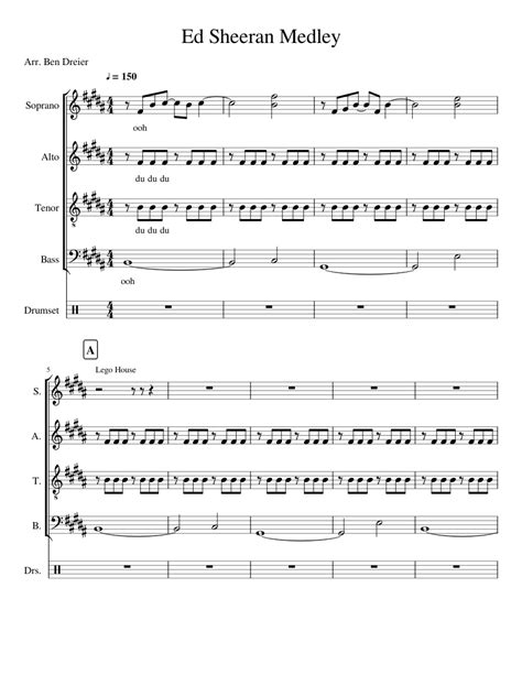 You can also download one of our free apps to enjoy. Ed Sheeran Medley Sheet music for Voice, Percussion ...
