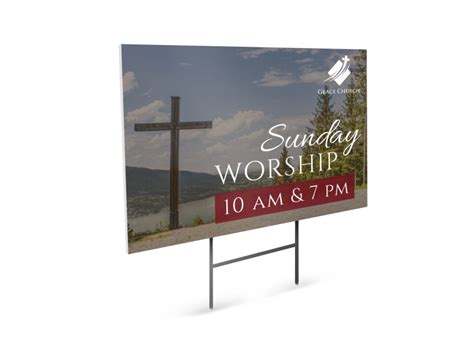 Sunday Worship Church Service Yard Sign Template