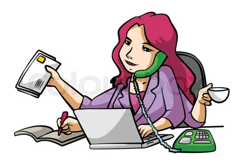 Busy Businesswoman Stock Vector Colourbox