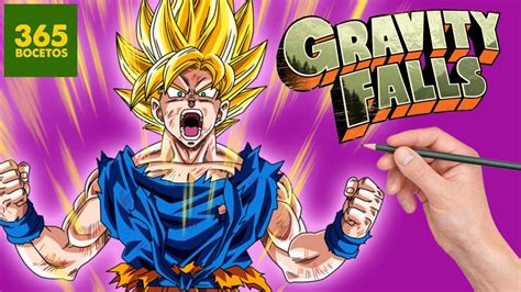 Como Dibujar A Goku Super Saiyan Estilo Gravity Falls Dragon Ball Art