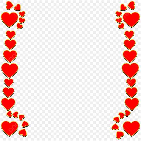 Red Heart Border Frame Png Vector Psd And Clipart With Transparent