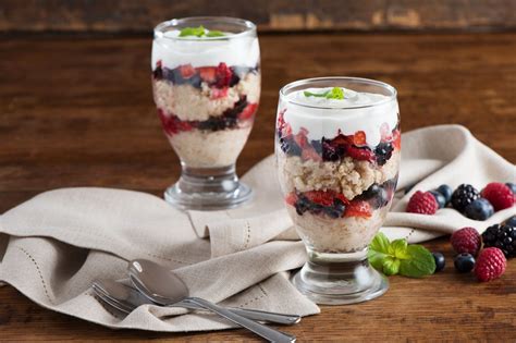 This sweet mixed berry compote is super easy to prepare and is the perfect complement to ice cream or with yogurt in a parfait. Summer Berry Oatmeal Parfait | Recipe | Parfait recipes, Mason jar meals, Food