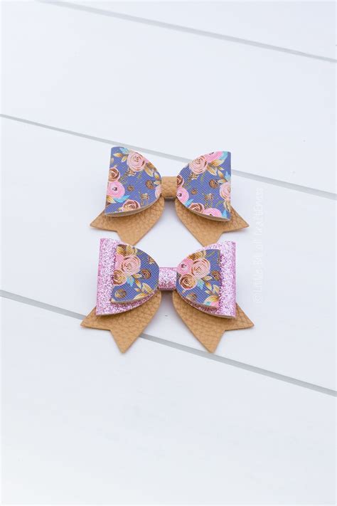 Set Of Faux Leather Sailor Bows Hair Bows For Girls Handmade Baby