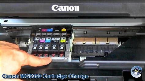 Canon Pixma Mg5350 How To Change Ink Cartridges Youtube