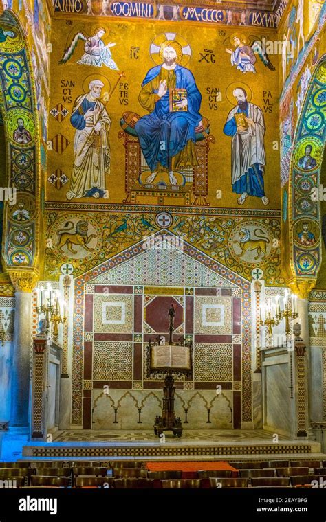 Palermo Italy April 23 2017 Interior Of Cappella Palatina Inside Of