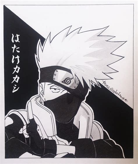 Kakashi Hatake With Mechanical Pencil And Ink Pen By Tejasms21 On