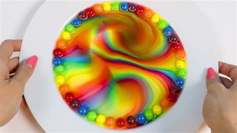Melting Skittles Rainbow Designs Experiment Youtube