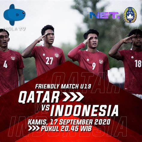 Jadwal Acara Net Tv Hari Kamis 17 September Saksikan Friendly Match Timnas U 19 Vs Qatar Malam Ini