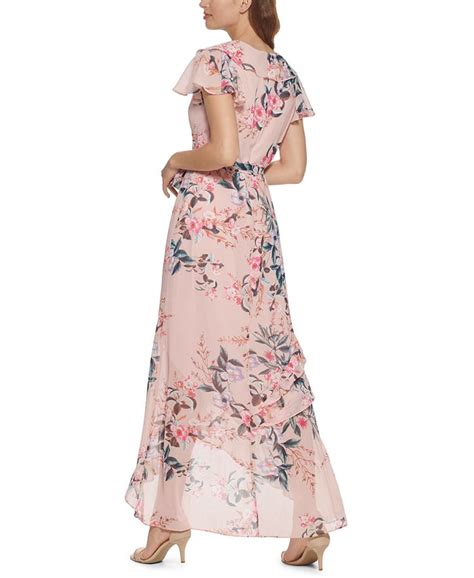 eliza j ruffled floral print maxi dress macy s