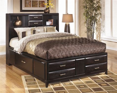 Kira Queen Storage Platform Bed from Ashley (B473-64-65-98) | Coleman