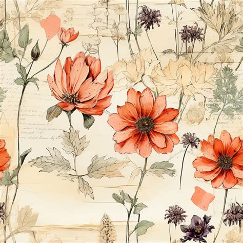 Seamless Floral Paper Collage Art Free Stock Photo - Public Domain Pictures