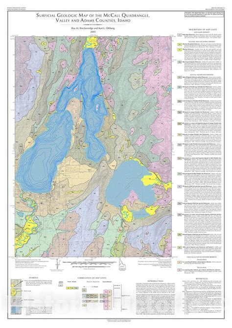 Map Surficial Geologic Map Of The Mccall Quadrangle Valley And Adams