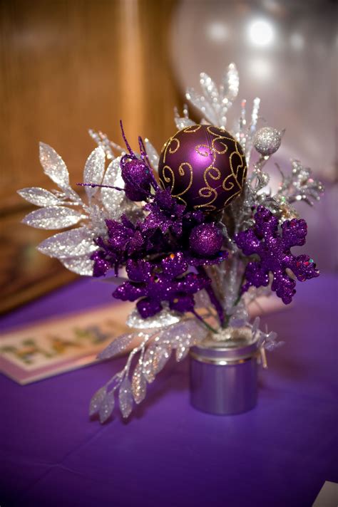 The traditional colors of christmas are pine green (evergreen), snow white. Centerpiece I made out of Christmas decorations I found ...