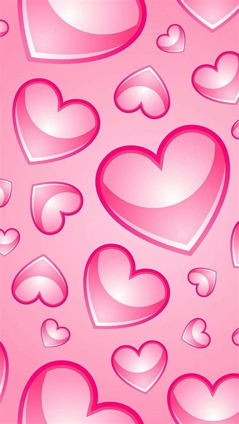 P Free Download Pink Hearts Hd Phone Wallpaper Peakpx