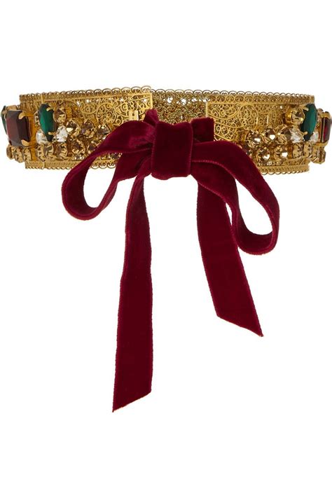 Dolce And Gabbana Gold Plated Swarovski Crystal Headband Net A Porter