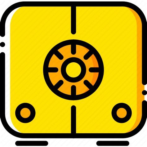 Safe, safebox, safety, security, yellow icon