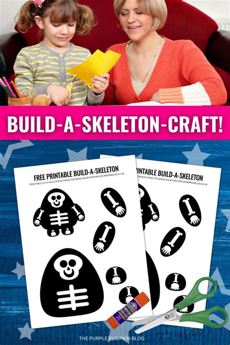 Build A Skeleton Free Printable Halloween Paper Craft For Kids