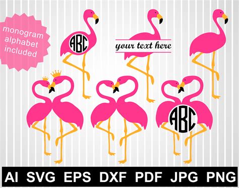 Pink Flamingo Svg Free Files For Cricut Flamingo Crown Etsy