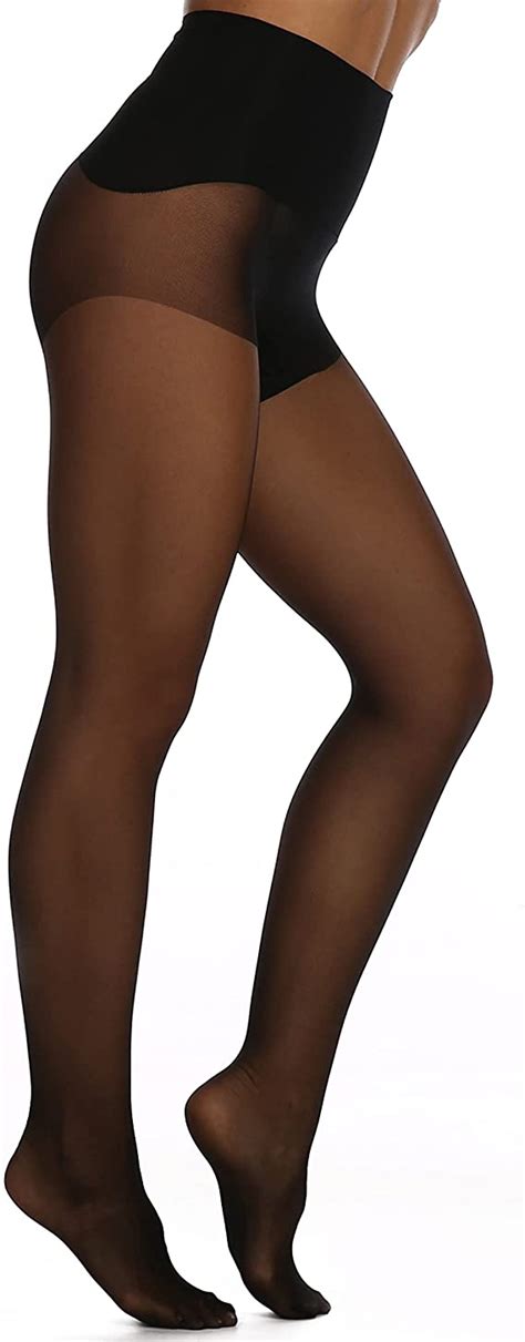 frola seamless silk stockings for women 15 dernier run resistant control top sheer tights