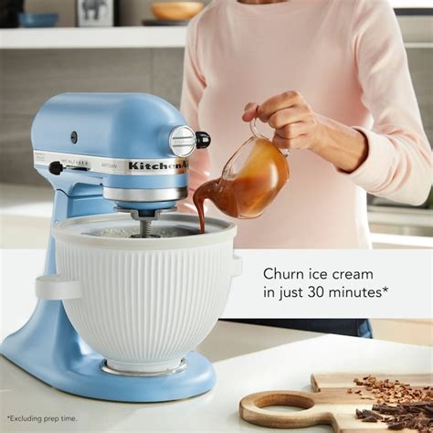 Kitchenaid Residential Plastic Ice Cream Maker Attachment In The Stand
