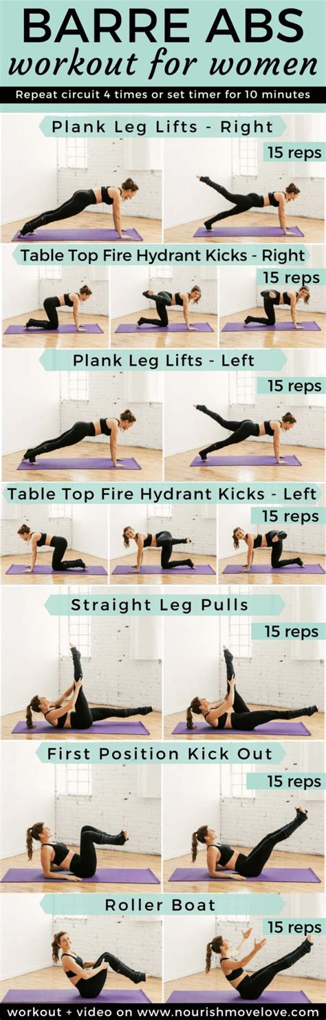 10 Minute Barre Abs Workout Barre Barre Workout Barre Exercises
