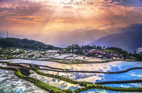 Yuanyang Hani Rice Terraces Honghe Colorful Yunnan