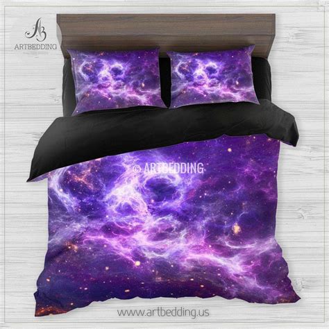 Galaxy Bedding Set Space Duvet Cover Set Stars Nebula Bedding Set Cosmos Bedroom Decor
