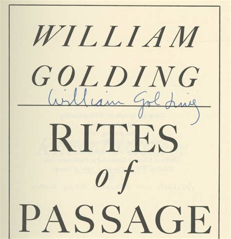 Rites Of Passage Signed William Golding First Printing