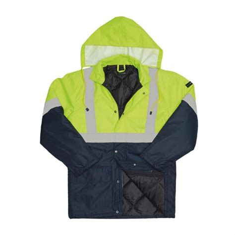 Hi Vis Two Tone Freezer Jacket Navy And Lime Shopcentre